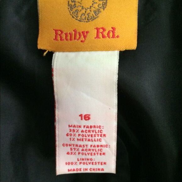 Ruby Rd Fully Lined Black and White Jacket Sz 16 - Picture 4 of 8